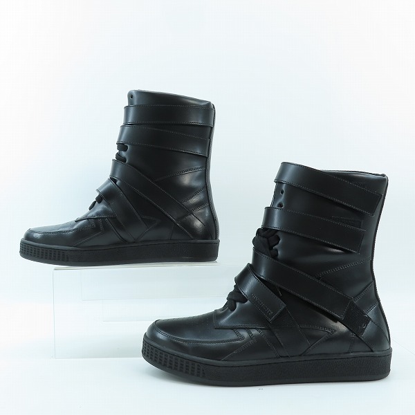 実際に弊社で買取させて頂いたGIVENCHY/ジバンシィ スニーカー ブラック GIVENCHYRICCARDOTISCI ハイカットベルトスニーカーブーツ/39の画像 3枚目
