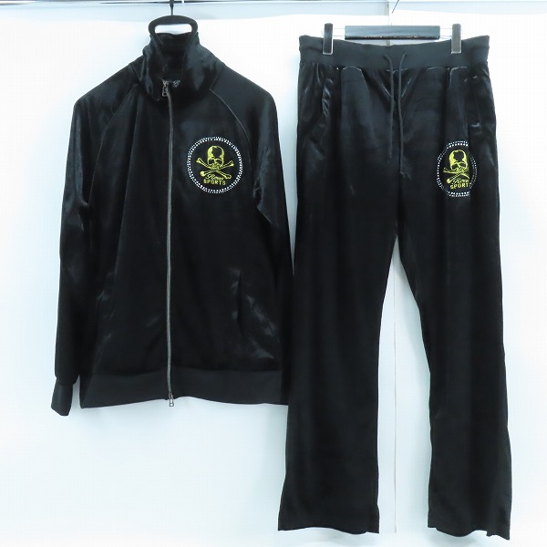 実際に弊社で買取させて頂いたRoenSPORTS/ロエン スポーツ スカル刺繍/スワロフスキー ベロア パーカー/パンツ セットアップ/L