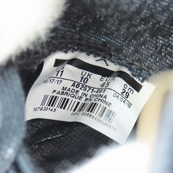 実際に弊社で買取させて頂いたNIKE×LEVI'S/ナイキ×リーバイス AIR JORDAN 4 RETRO BLACK DENIM エアジョーダン4 ブラックデニム A02571-001/29の画像 5枚目