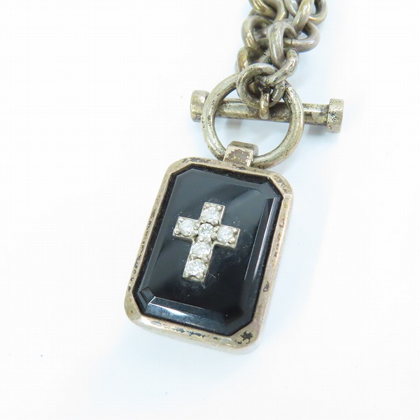 実際に弊社で買取させて頂いたJustin Davis/ジャスティンデイビス ONYX SQUARE STONE NECKLACE エミネム ネックレス SNJ115
