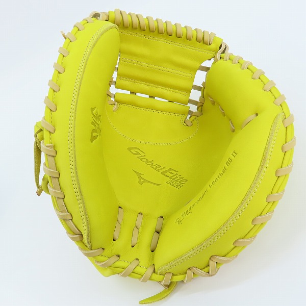 実際に弊社で買取させて頂いた【未使用】MIZUNO/ミズノ ジュニア 少年軟式用グラブ 捕手用/キャッチャー 野球グローブ グローバルエリート 號SAKEBI M-R型 の画像 2枚目