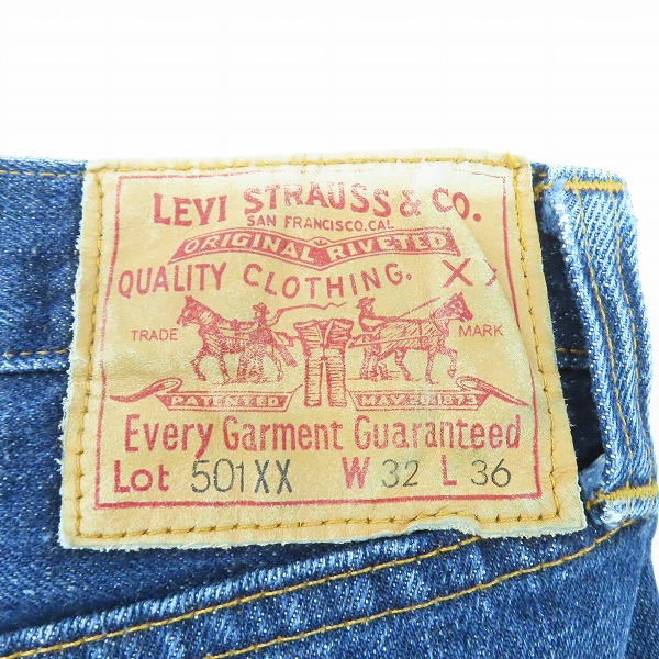 実際に弊社で買取させて頂いたLEVI'S/リーバイス 501XX 刻印555 ビッグE デニムパンツ W32L36の画像 6枚目