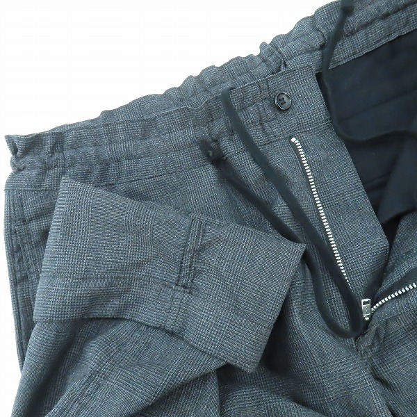 実際に弊社で買取させて頂いたBLACK COMME des GARCONS/ブラックコムデギャルソン ドローコード クロップド パンツ 1H-P015/AD2021/Mの画像 2枚目
