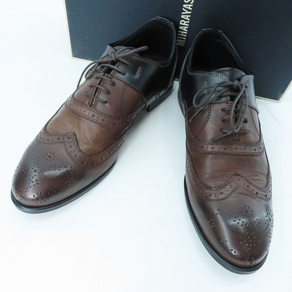 実際に弊社で買取させて頂いたMIHARA YASUHIRO/ミハラヤスヒロ コンビレザー ウイングチップシューズ/25