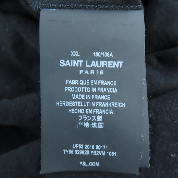 実際に弊社で買取させて頂いた【JPタグ】SAINT LAURENT/サンローランパリ 18SS ロゴプリントデザイン 半袖Tシャツ 529629/XXLの画像 3枚目