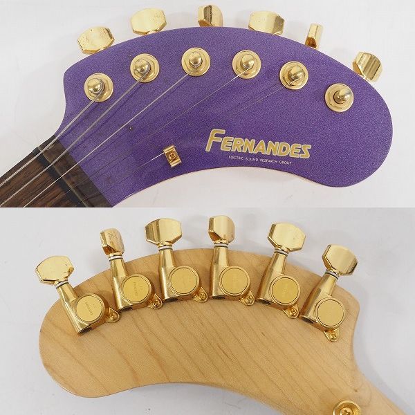 実際に弊社で買取させて頂いた★【難有り】FERNANDES/フェルナンデス ZO-3C ぞうさん ゴールドパーツ アンプ内蔵ギター マッチングヘッド ケース付の画像 2枚目