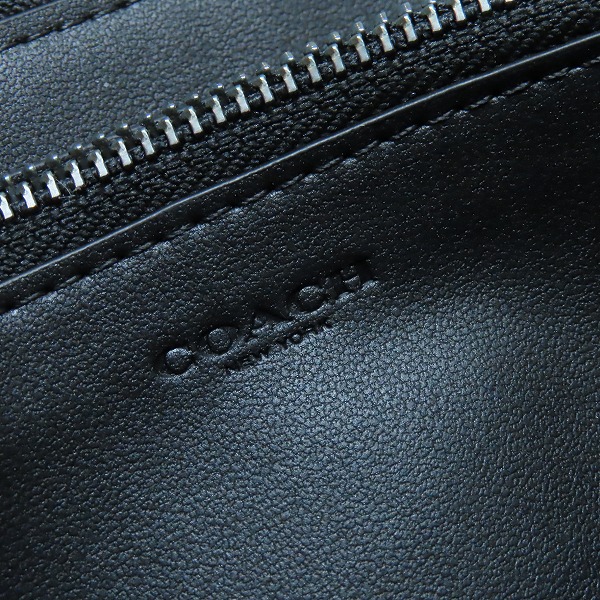 実際に弊社で買取させて頂いたCOACH/コーチ ラウンドジップ/ファスナー 長財布 カーフレザー ブラック 58102の画像 5枚目