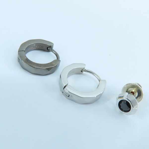 実際に弊社で買取させて頂いたLION HEART/ライオンハート THE EDGE カッティング フープ ピアス 3点セット