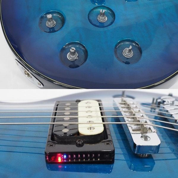 実際に弊社で買取させて頂いた★Aria Pro Ⅱ/アリアプロ2 Original Custom body レスポールシェイプ エレキギター チューナー搭載 ソフトケース付の画像 6枚目