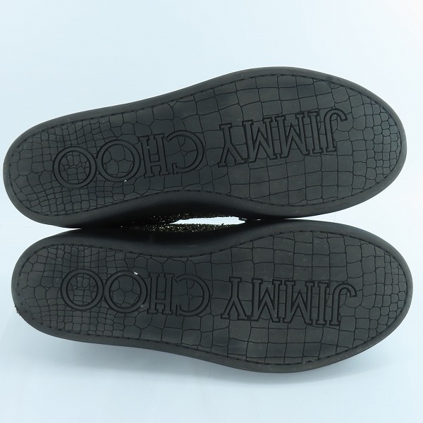 実際に弊社で買取させて頂いたJIMMY CHOO/ジミー チュウ グリッター ラメ ローカットスニーカー/42の画像 2枚目
