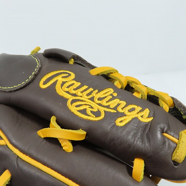 実際に弊社で買取させて頂いた【未使用】Rawlings/ローリングス HYPER TECH COLOR SYNC 軟式 投手用 野球グローブ GR4FHTCA15Wの画像 8枚目