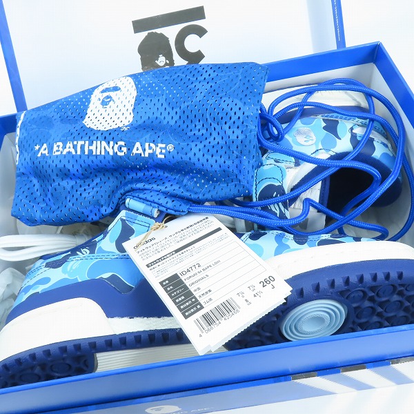 実際に弊社で買取させて頂いた【未使用】 adidas×A BATHING APE/アディダス×アベイシングエイプ Forum 84 Low 30th Anniversary/フォーラム ID4772/26の画像 8枚目