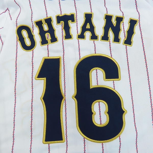 実際に弊社で買取させて頂いたMIZUNO/ミズノ WBC 2023 日本代表 侍ジャパン #16 大谷翔平 レプリカユニフォーム ホワイト/Oの画像 9枚目