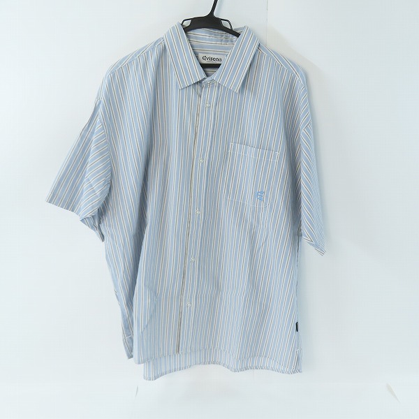 実際に弊社で買取させて頂いたEvisen skateboards/エビセンスケートボード ストライプ 半袖シャツ/L