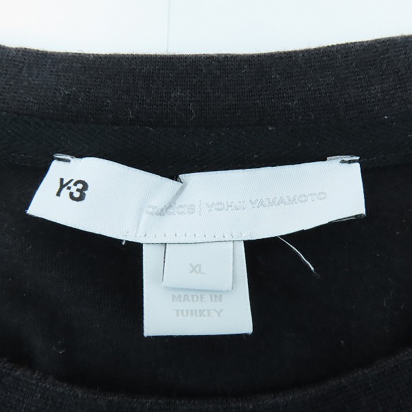実際に弊社で買取させて頂いたY-3/ワイスリー Yohji Yamamoto×adidas/ヨウジヤマモト×アディダス 21SS スクエアラベル ロゴ Tシャツ GV6060/XLの画像 2枚目