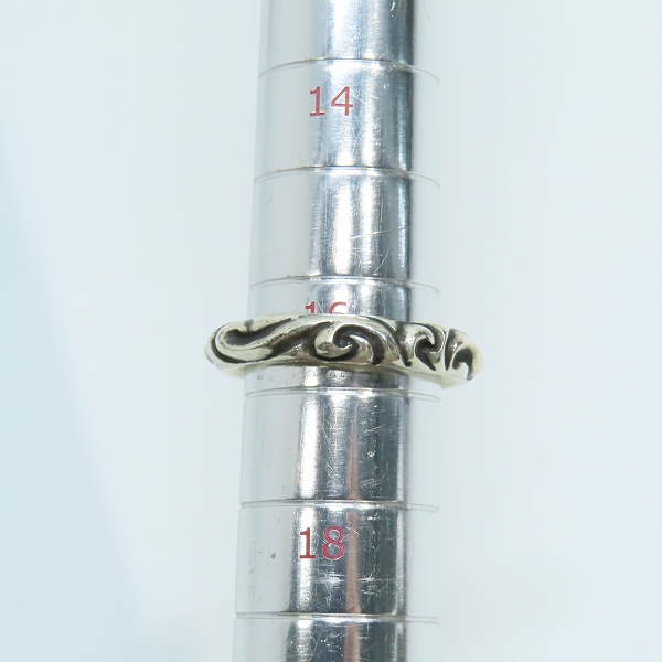 実際に弊社で買取させて頂いたCHROME HEARTS/クロムハーツ スクロールバンドリング /16.5号の画像 9枚目