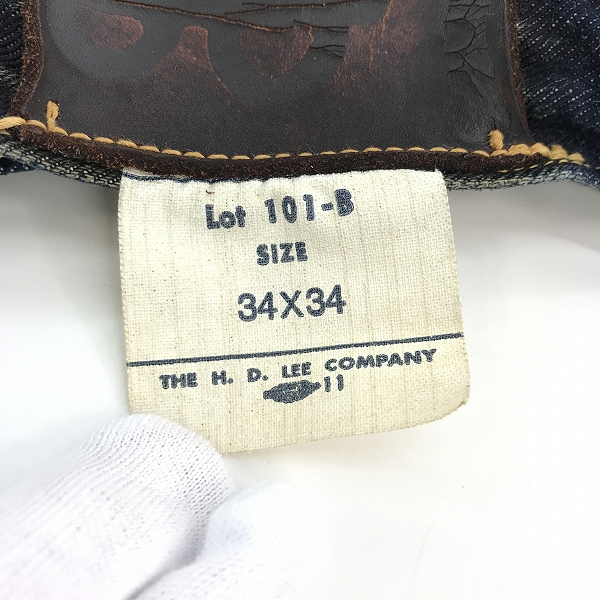 実際に弊社で買取させて頂いたLEE×THE REAL McCOY'S/リー×リアルマッコイズ センター赤タグ デニムパンツ Lot:101-B 97111-89 /34×34の画像 3枚目