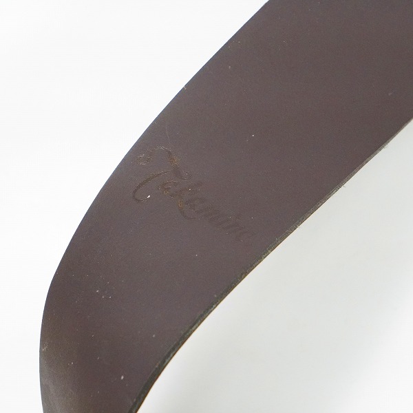 実際に弊社で買取させて頂いたTakamine/タカミネ レザー調 ダークブラウン アコースティックギター ストラップの画像 4枚目