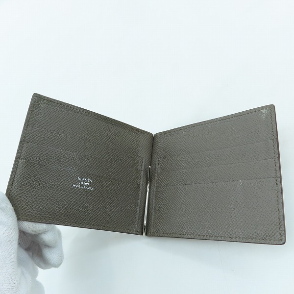 実際に弊社で買取させて頂いたHERMES/エルメス 二つ折り財布/コンパクトウォレット マネークリップ カードケースの画像 3枚目