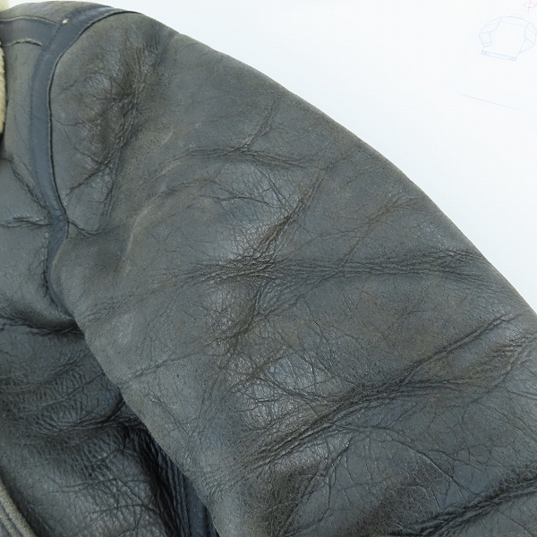 実際に弊社で買取させて頂いた【難有り】Schott/ショット TYPE B-3 フライトジャケット/ムートンジャケット AC-18606/32の画像 4枚目