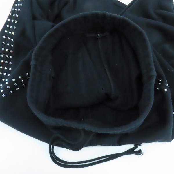 実際に弊社で買取させて頂いたNO.ID/ノーアイディー ラインストーン装飾 ジップアップ パーカー/スウェットパンツ ブラック/2 セットアップ の画像 4枚目