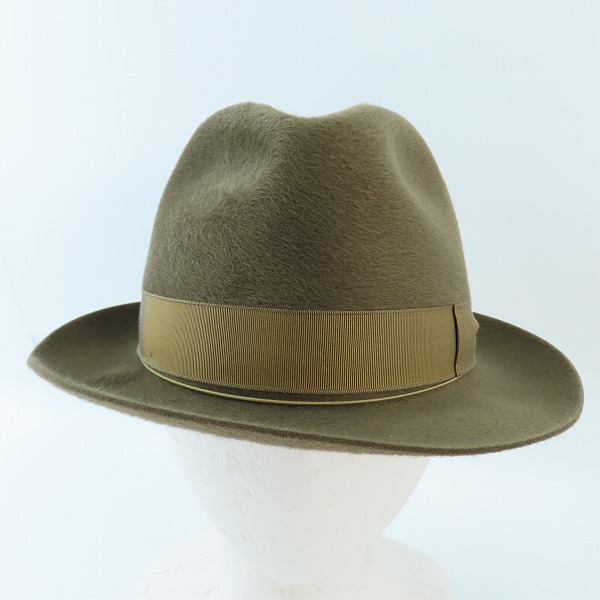実際に弊社で買取させて頂いたBorsalino/ボルサリーノ ウール/兎/鹿 フェルト ハット ブラウン/59の画像 1枚目