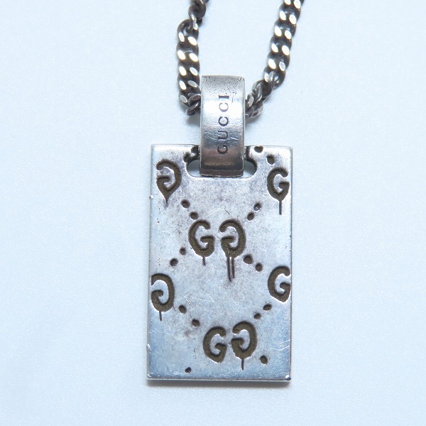 実際に弊社で買取させて頂いたGUCCI/グッチ ゴースト スカル ドクロ 髑髏 GG柄 ネックレスの画像 1枚目