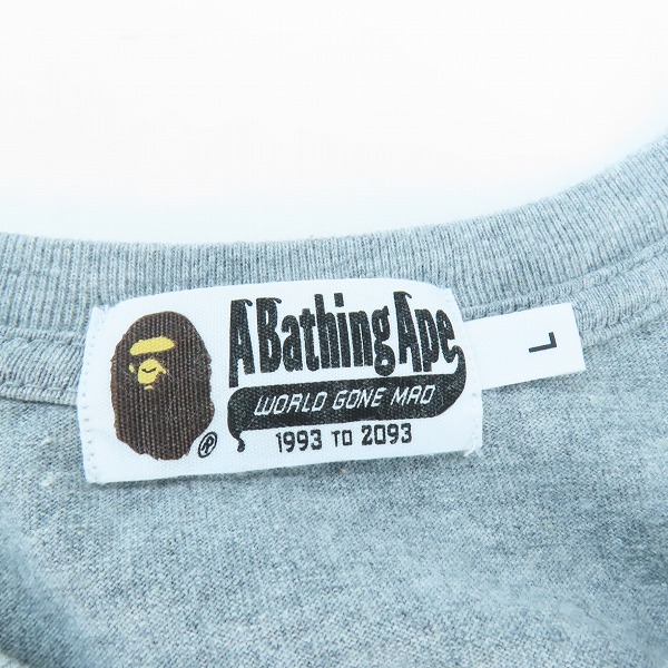 実際に弊社で買取させて頂いたA BATHING APE/アベイシングエイプ 袖シャーク 長袖 Tシャツ  001LTC801006X/Lの画像 2枚目