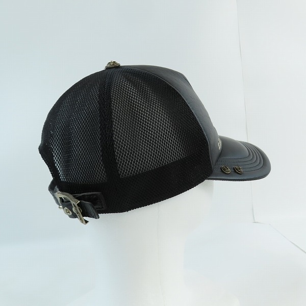 実際に弊社で買取させて頂いたISAMU KATAYAMA BACKLASH/バックラッシュ The Line シープレザー クロコダイル メッシュキャップ T-095 の画像 2枚目