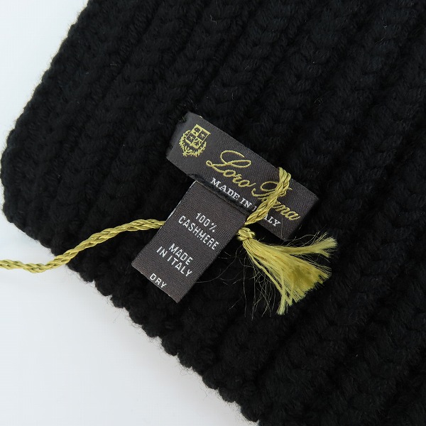 実際に弊社で買取させて頂いたLoro Piana/ロロピアーナ カシミヤ 100% マフラー イタリア製 ブラックの画像 1枚目