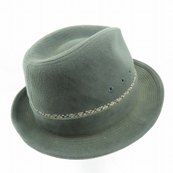 実際に弊社で買取させて頂いたBorsalino/ボルサリーノ 中折れ ハット 帽子 グリーン 56cmの画像 3枚目