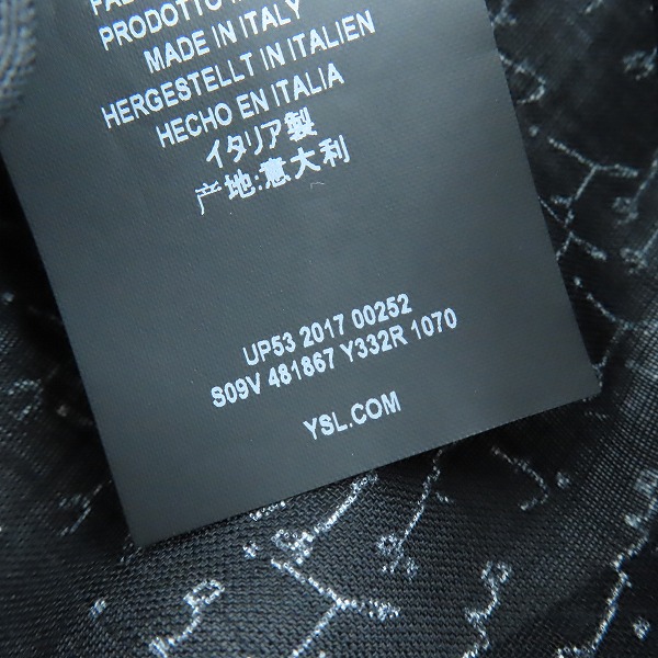 実際に弊社で買取させて頂いた【JPタグ】SAINT LAURENT/サンローラン JE T'AIME 総柄プリント ウールシャツ 481867 Y332R Size：39の画像 5枚目