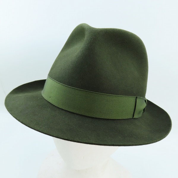 実際に弊社で買取させて頂いたBorsalino/ボルサリーノ 兎毛 リボン フェルト ハット カーキ/59