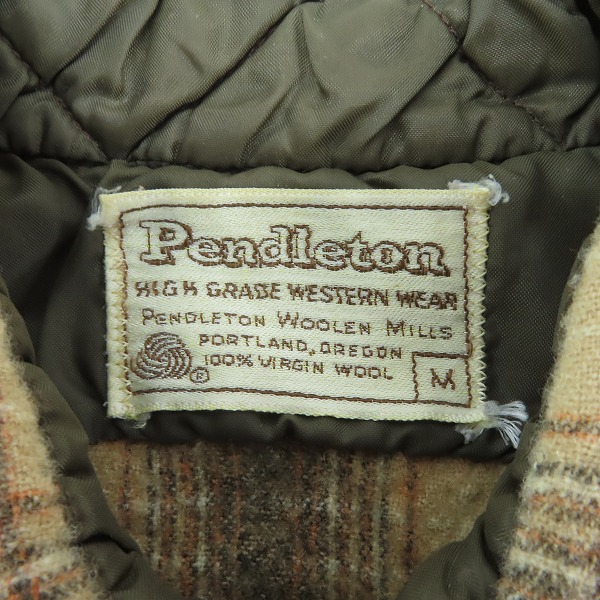 実際に弊社で買取させて頂いたPENDLETON/ペンドルトン ウール チェックシャツ/Mの画像 2枚目