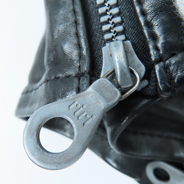 実際に弊社で買取させて頂いたISAMU KATAYAMA BACKLASH/イサムカタヤマバックラッシュ イタリアン ダブルショルダー製品染めダブルライダース 1254-02/Sの画像 5枚目