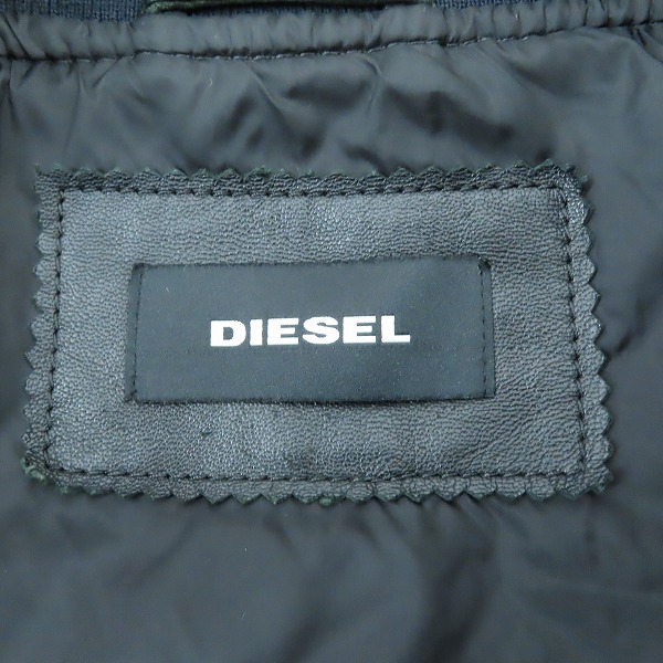 実際に弊社で買取させて頂いたDIESEL/ディーゼル レザー 中綿ブルゾン キルティング/Lの画像 2枚目