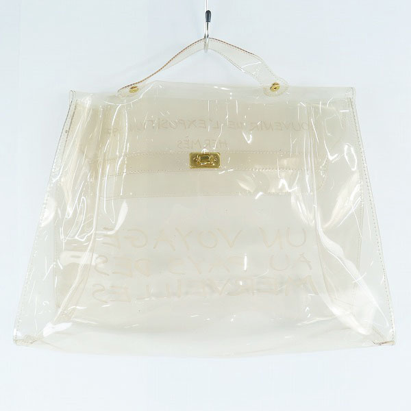 実際に弊社で買取させて頂いたHERMES/エルメス ビニールケリー 「不思議の国、エルメスの旅」展 クリア ハンドバッグの画像 1枚目
