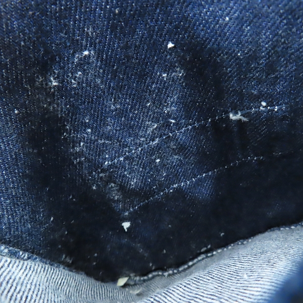 実際に弊社で買取させて頂いたEVISU/エヴィス Lot.1955 ノーカラー デニム ジャケット /44の画像 4枚目