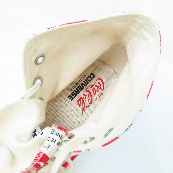実際に弊社で買取させて頂いたCONVERSE/コンバース ALL STAR US Coca-Cola CK HI/オールスター コカ・コーラ スニーカー 1SE026 27.5の画像 4枚目