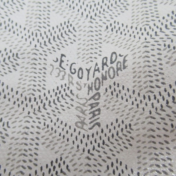 実際に弊社で買取させて頂いたGOYARD/ゴヤール サンルイPM PVC×レザー トートバッグ ホワイト ポーチ付の画像 3枚目