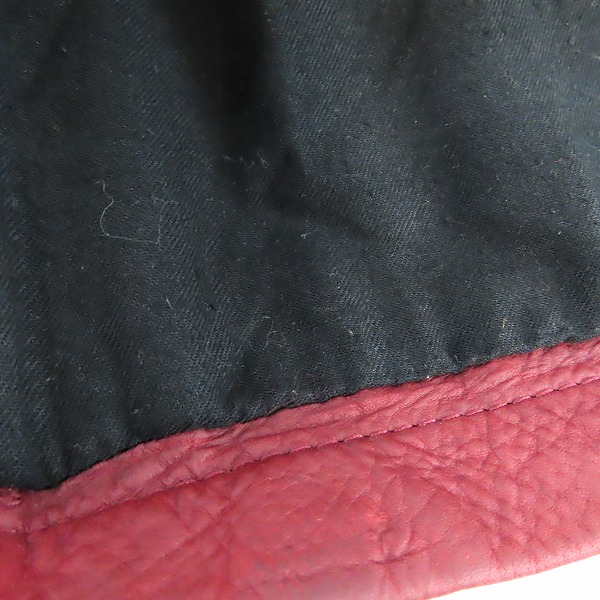 実際に弊社で買取させて頂いたNO ID./ノーアイディー 牛革/カウレザー ファー付き レザージャケット レッド/1の画像 8枚目