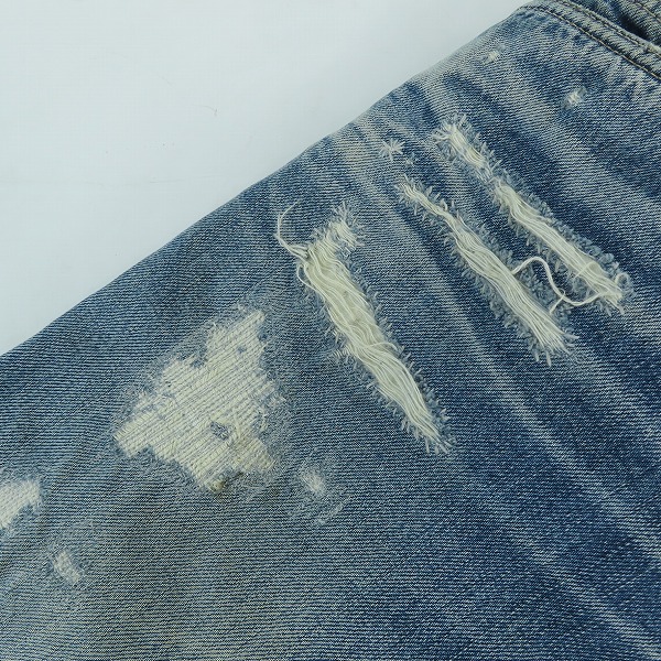 実際に弊社で買取させて頂いたBLUE BLUE/ブルーブルー ダメージ/リペア加工 ジップフライ デニムパンツ/31の画像 7枚目