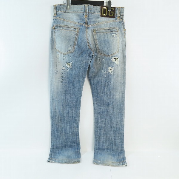実際に弊社で買取させて頂いたDOLCE&GABBANA/ドルチェ&ガッバーナ デニムパンツ クラッシュ加工 バックロゴプレート G331MD G8094/48の画像 1枚目