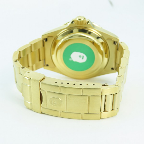 実際に弊社で買取させて頂いたA BATHING APE/アベイシングエイプ BAPE TYPE 1 BAPEX サルマリーナ 自動巻の画像 2枚目