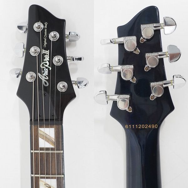 実際に弊社で買取させて頂いた★Aria Pro Ⅱ/アリアプロ2 Original Custom body レスポールシェイプ エレキギター チューナー搭載 ソフトケース付の画像 2枚目