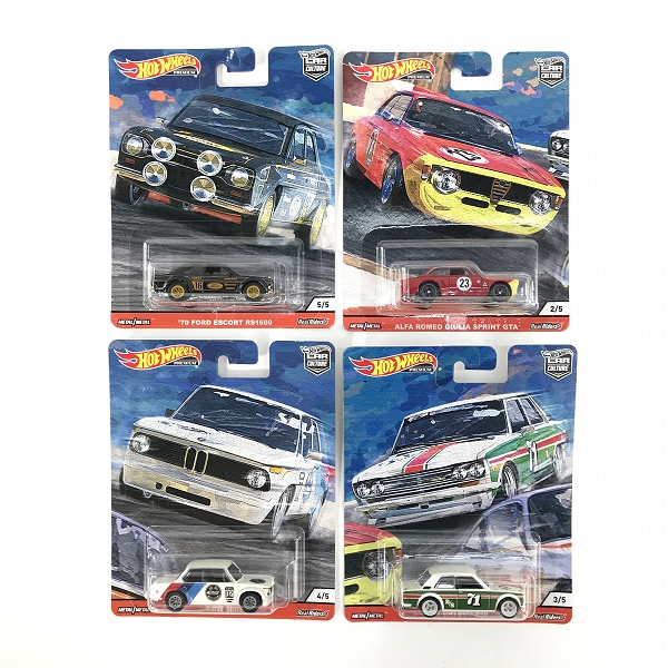 実際に弊社で買取させて頂いた【未開封】Hot Wheels/ホットウィール CAR CULTURE ALFA ROMEO GIULIA SPRINT GTA/71 DATSUN 510/BMW 2002 他 4点セット