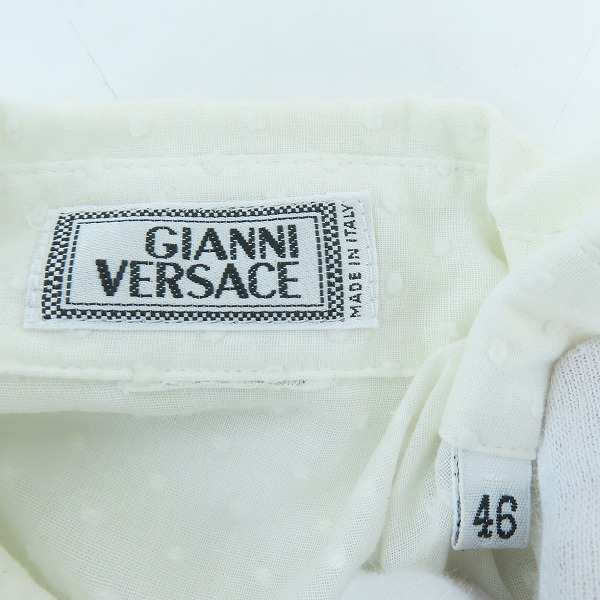 実際に弊社で買取させて頂いたGIANNI VERSACE/ジャンニヴェルサーチ シースルー シャツ ドット/46の画像 2枚目