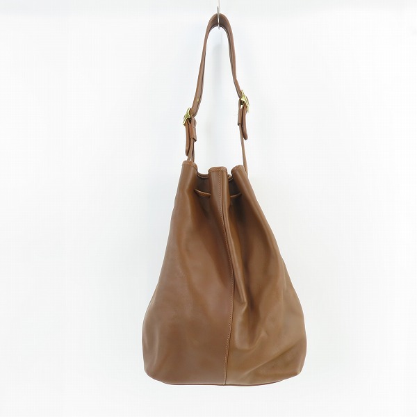 実際に弊社で買取させて頂いたOLD COACH/オールド コーチ オールレザー 巾着ハンドバッグ 9166の画像 1枚目