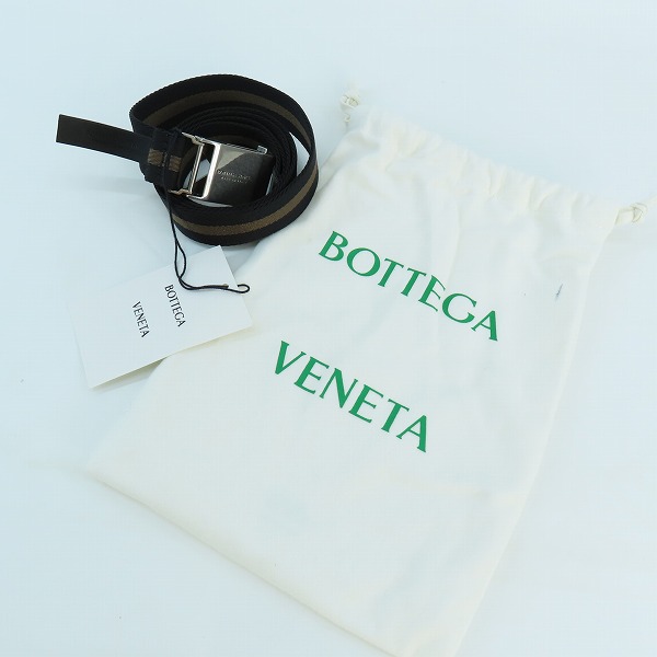 実際に弊社で買取させて頂いた【未使用】BOTTEGA VENETA/ボッテガヴェネタ リボンストラップ ボーダー ライン ベルト 629663 VBWJ1 8552の画像 7枚目