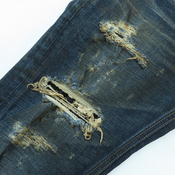 実際に弊社で買取させて頂いたISAMU KATAYAMA BACKLASH/バックラッシュ AULD TRIANGLE クラッシュスキニーデニム 1483-1C Lの画像 5枚目